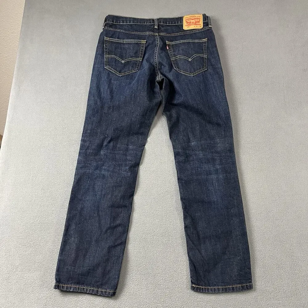 Levis 541 Jeans Mens 33X32 Blue Regular Fit Denim Athletic Fit Rocker Skater